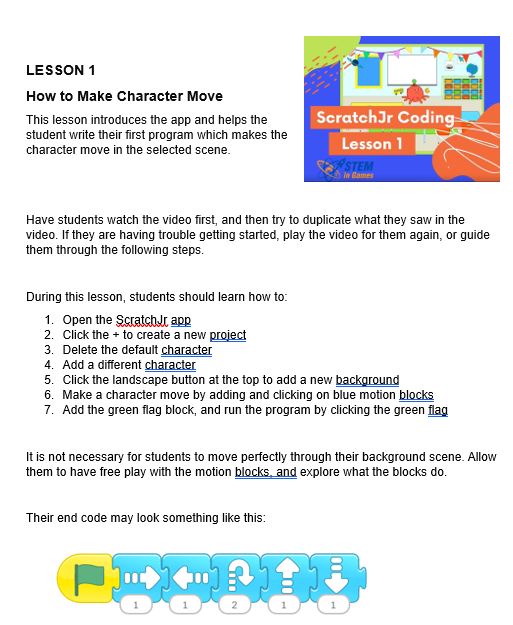 Scratch Jr. Coding - 15 Lessons