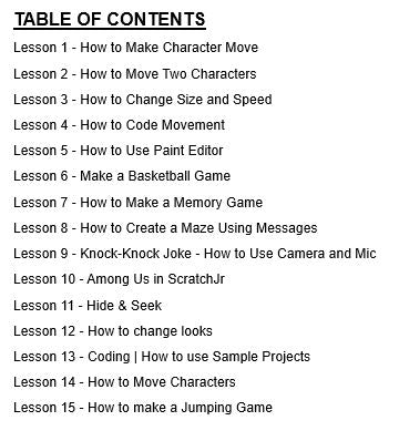 Scratch Jr. Coding - 15 Lessons